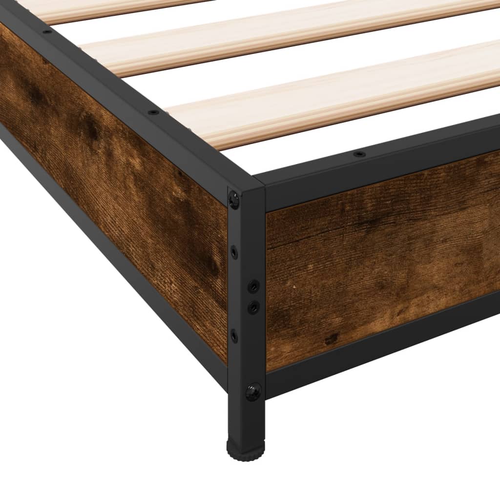 Okvir za krevet boja hrasta 120x200cm konstruirano drvo i metal