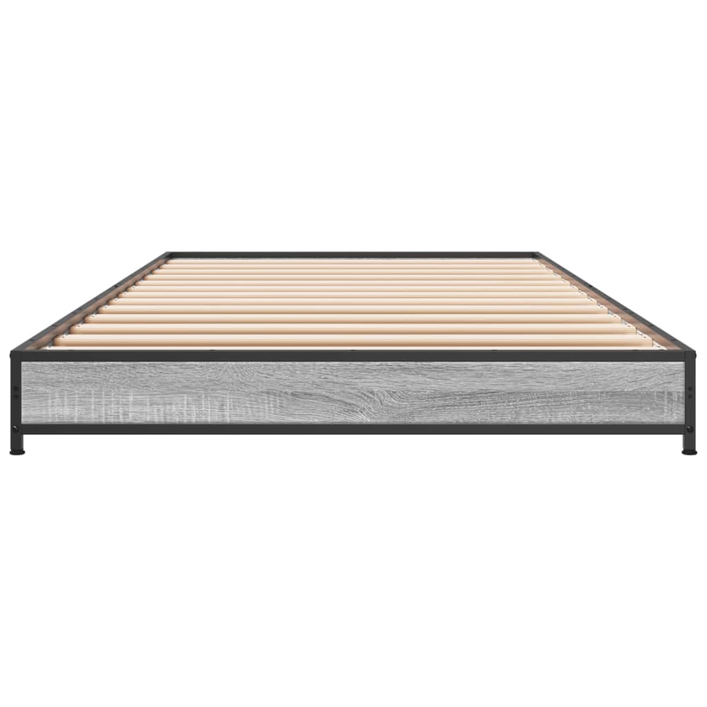 Okvir za krevet boja hrasta 75x190 cm konstruirano drvo i metal