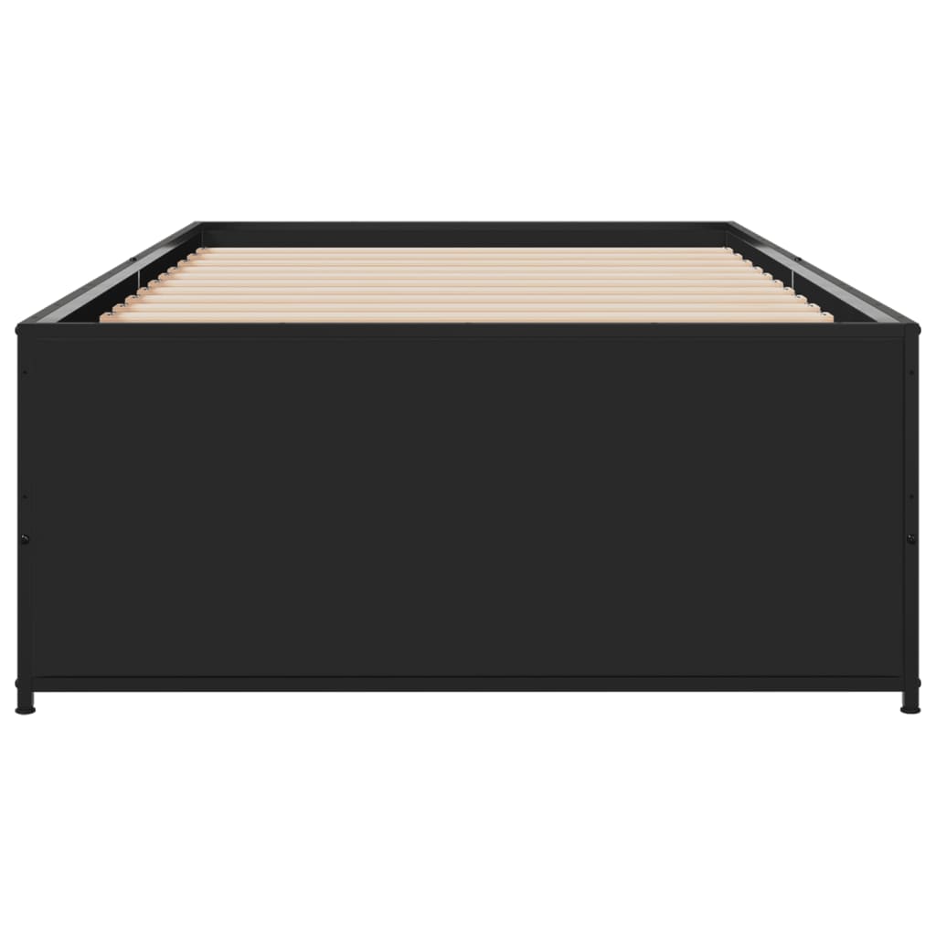 Okvir kreveta crni 90 x 200 cm konstruirano drvo i metal