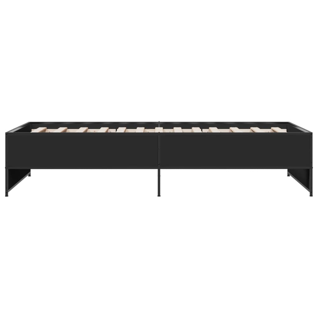 Okvir kreveta crni 90 x 200 cm konstruirano drvo i metal