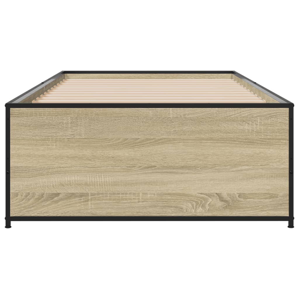 Okvir za krevet boja hrasta 90x200 cm konstruirano drvo i metal