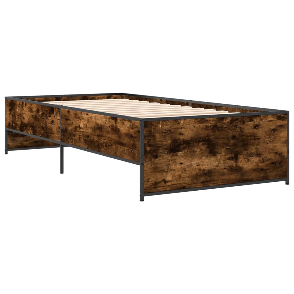 Okvir za krevet boja hrasta 90x200 cm konstruirano drvo i metal