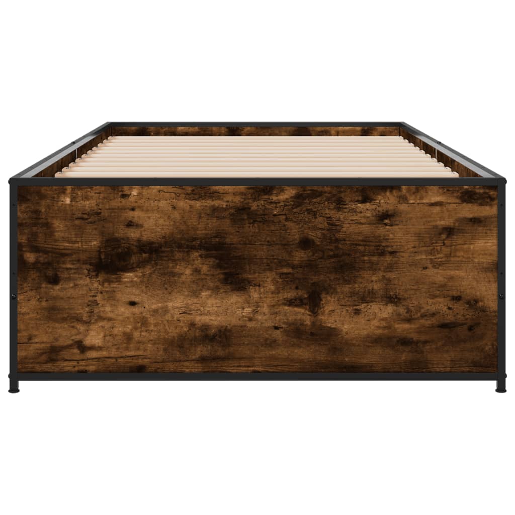Okvir za krevet boja hrasta 90x200 cm konstruirano drvo i metal