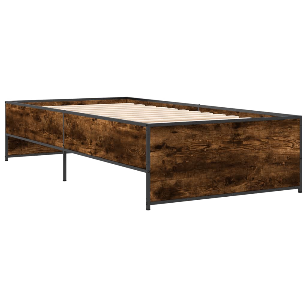 Okvir za krevet boja hrasta 90x200 cm konstruirano drvo i metal