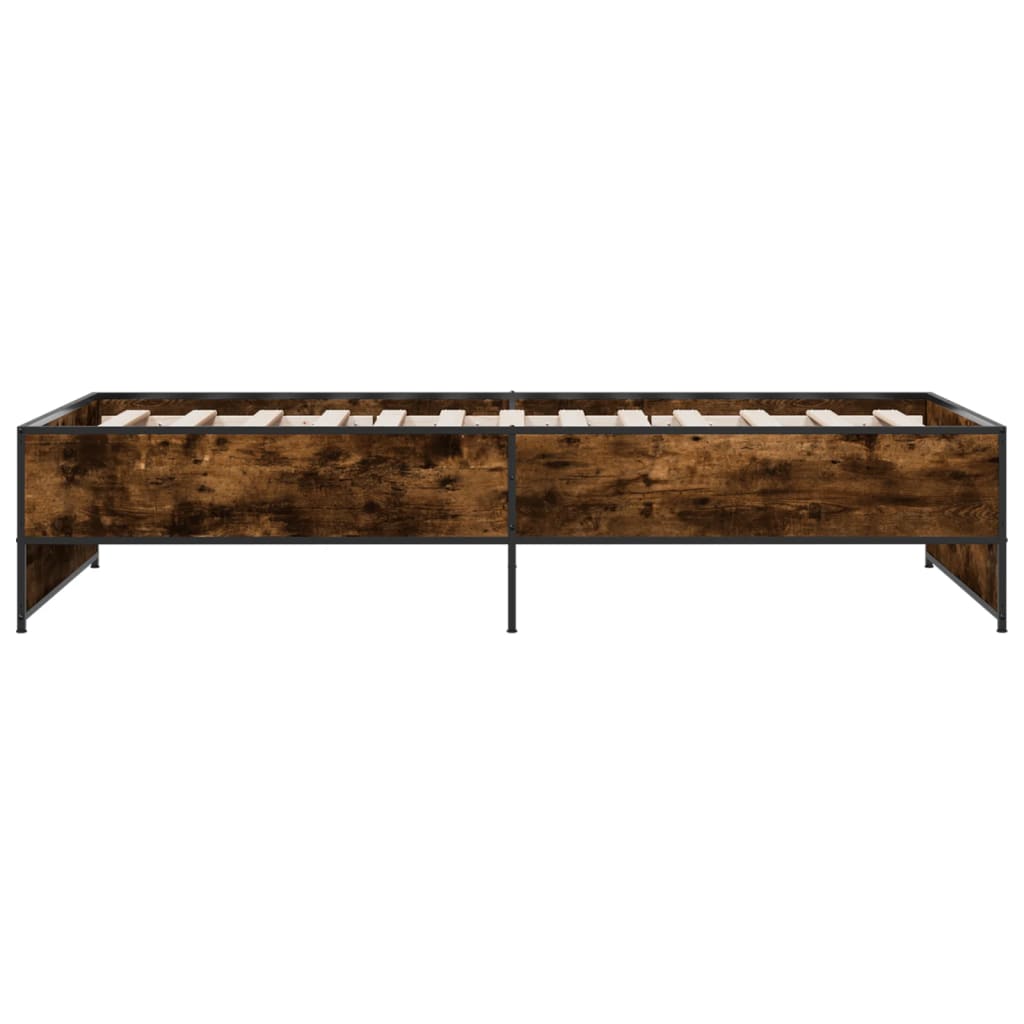 Okvir krevet boja hrasta 90 x 190 cm konstruirano drvo i metal