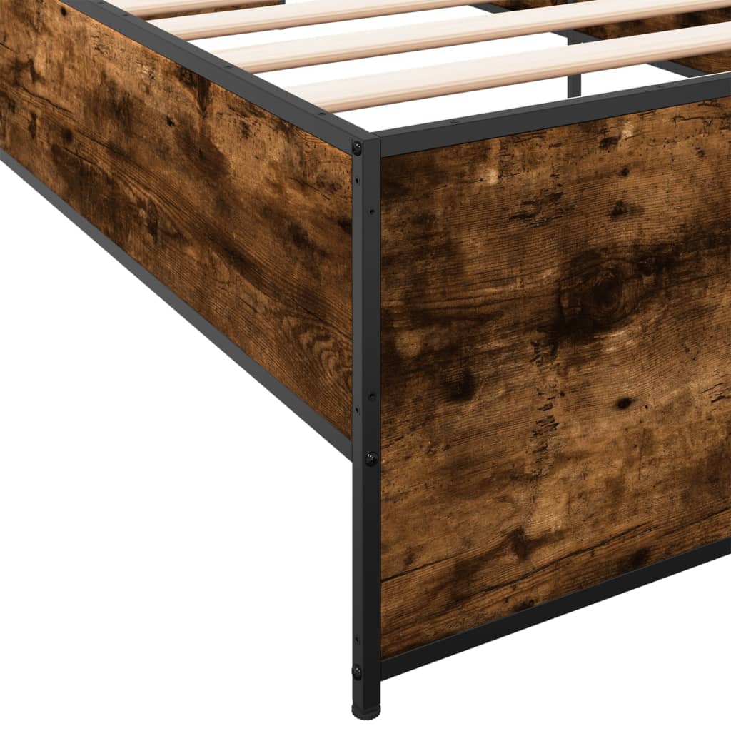 Okvir krevet boja hrasta 90 x 190 cm konstruirano drvo i metal