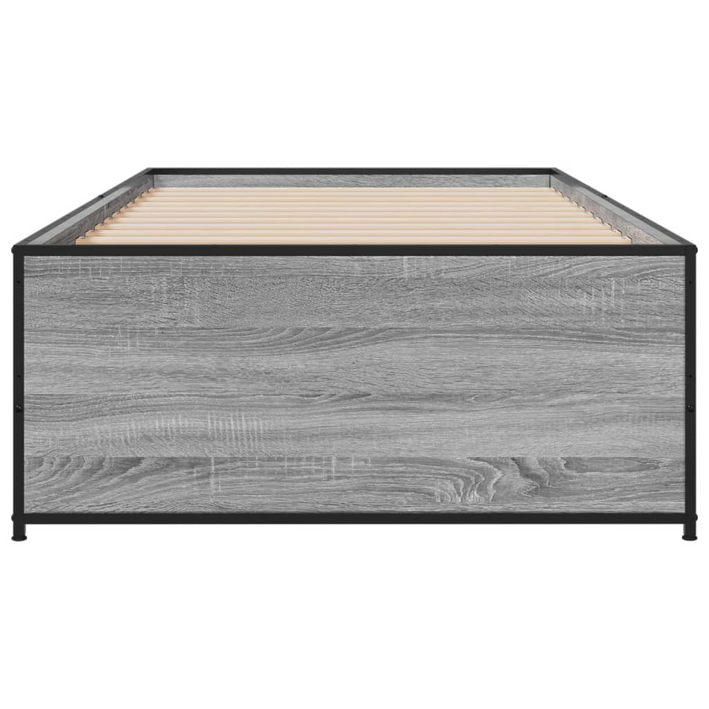 Okvir kreveta boja hrasta 90 x 190 cm konstruirano drvo i metal