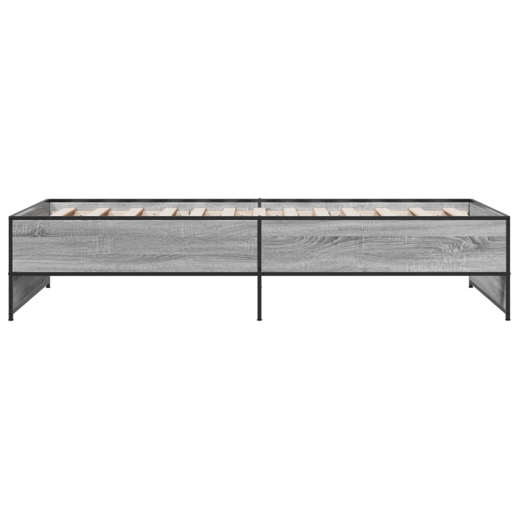 Okvir kreveta boja hrasta 90 x 190 cm konstruirano drvo i metal