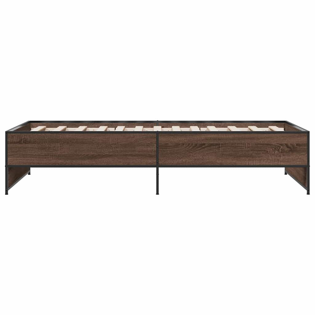 Okvir za krevet smeđi hrast 90x190 cm konstruirano drvo i metal