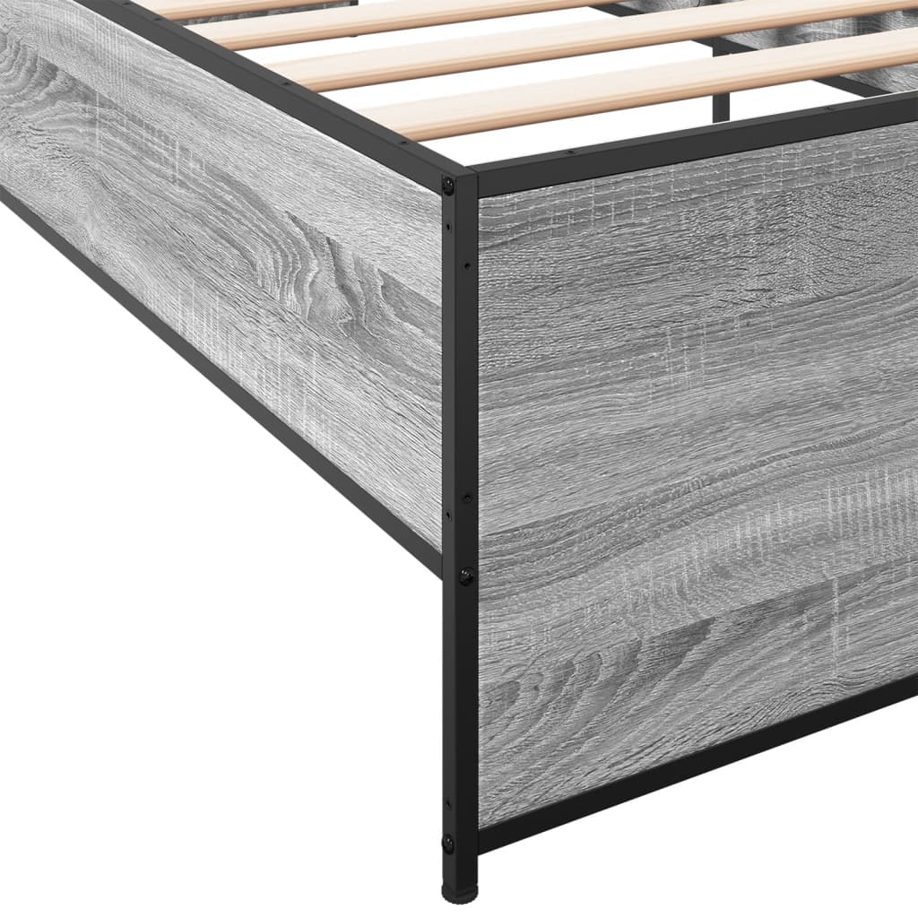Okvir za krevet boja hrasta 75x190 cm konstruirano drvo i metal