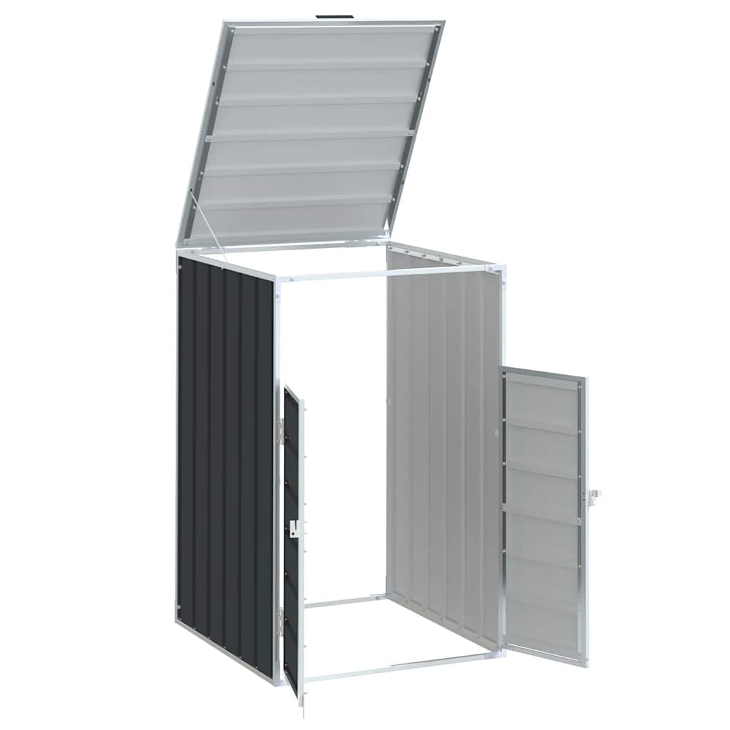 Spremište za jednu kantu za otpad antracit 72x81x115 cm čelično