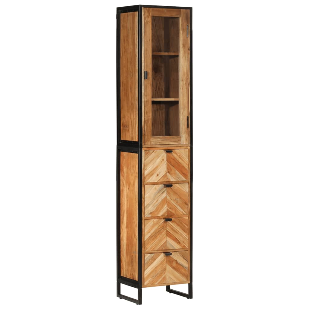 Kupaonski ormarić 40x27x190 cm željezo i masivno bagremovo drvo