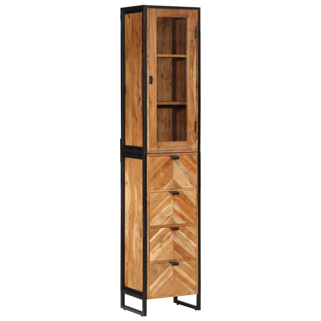 Kupaonski ormarić 40x27x190 cm željezo i masivno bagremovo drvo