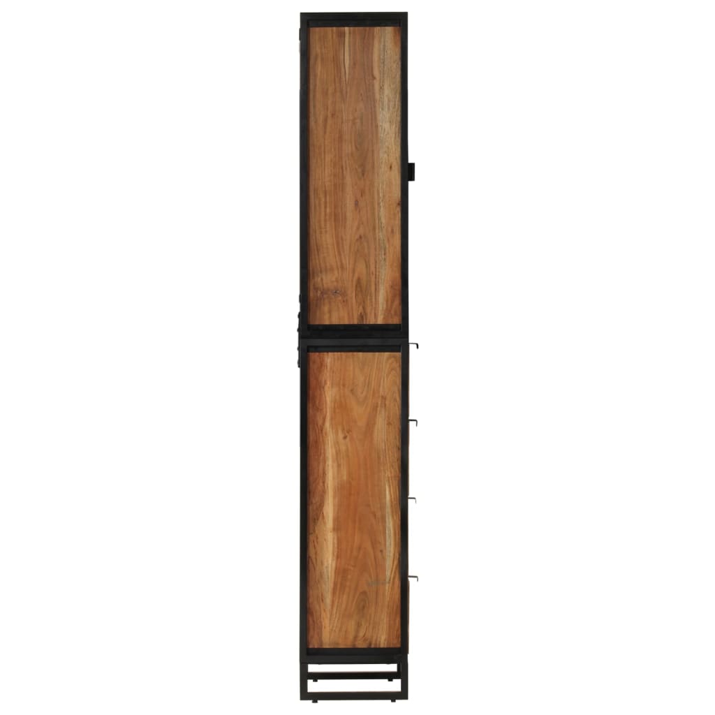 Kupaonski ormarić 40x27x190 cm željezo i masivno bagremovo drvo