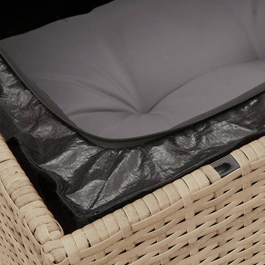10-dijelni set vrtnih sofa s jastucima bež od poliratana