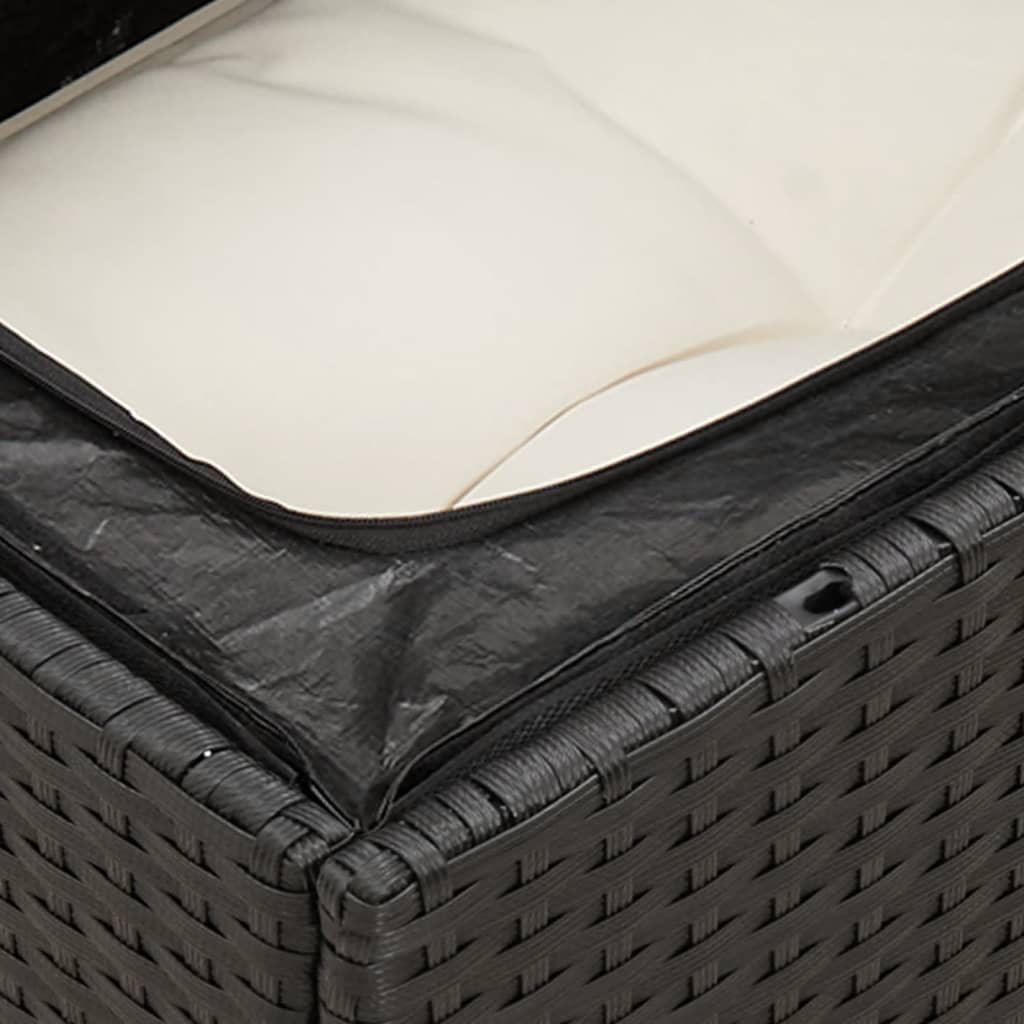 14-dijelni set vrtnih sofa s jastucima poliratan crni