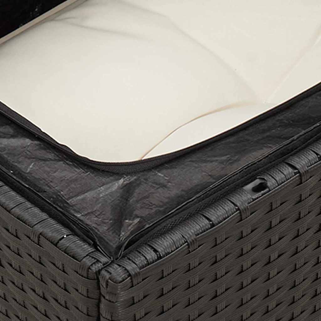 14-dijelni set vrtnih sofa s jastucima poliratan crni