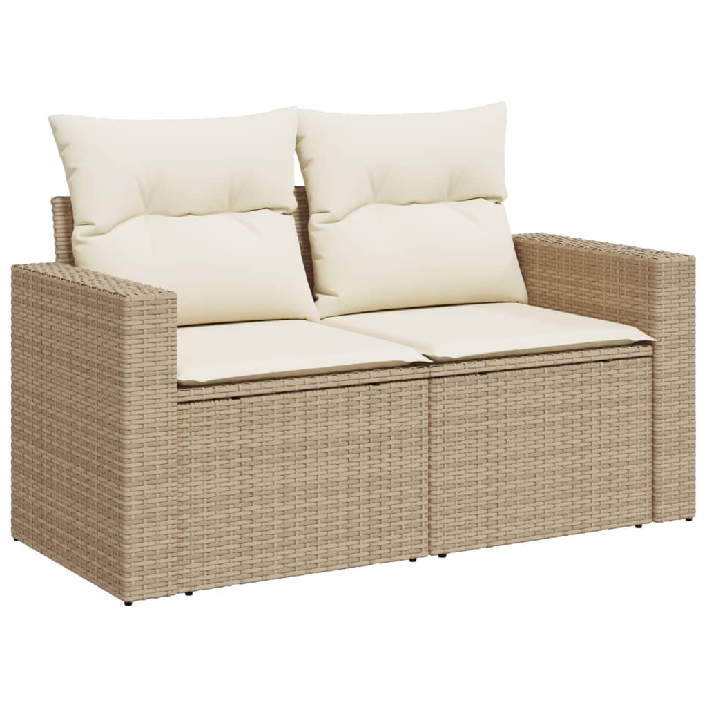 5-dijelni vrtni set sofa s jastucima bež od poliratana