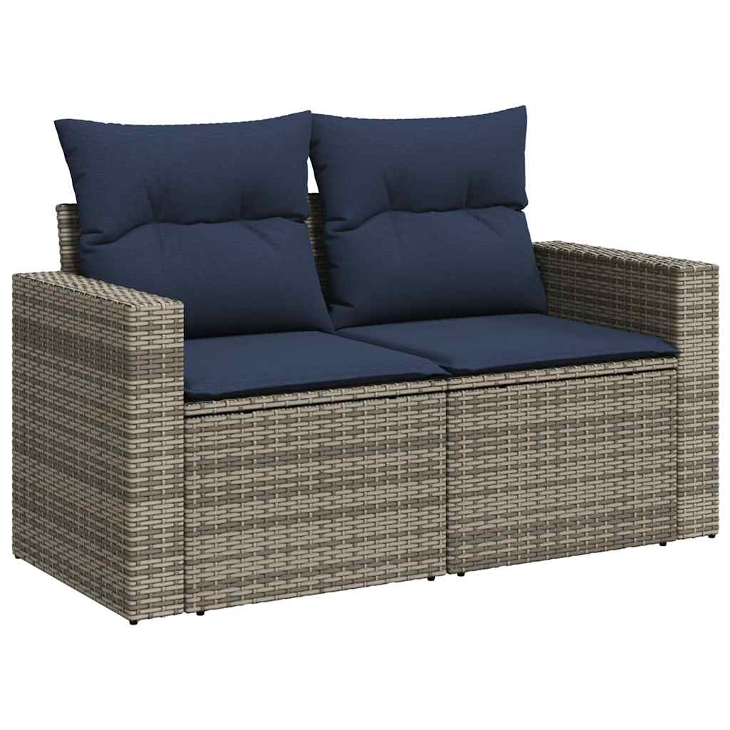 5-dijelni set vrtnih sofa od poliratana s jastucima sivi
