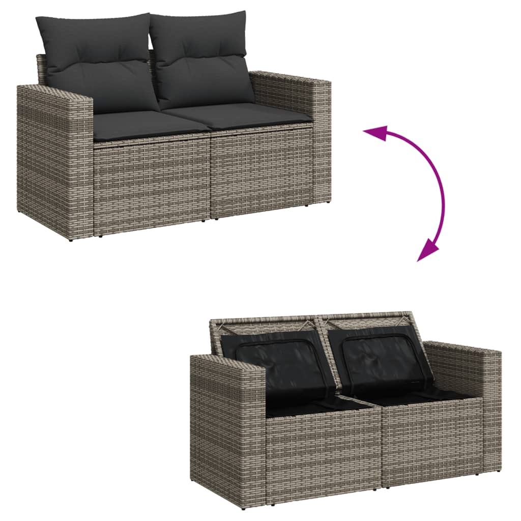 7-dijelni set vrtnih sofa sivi od poliratana