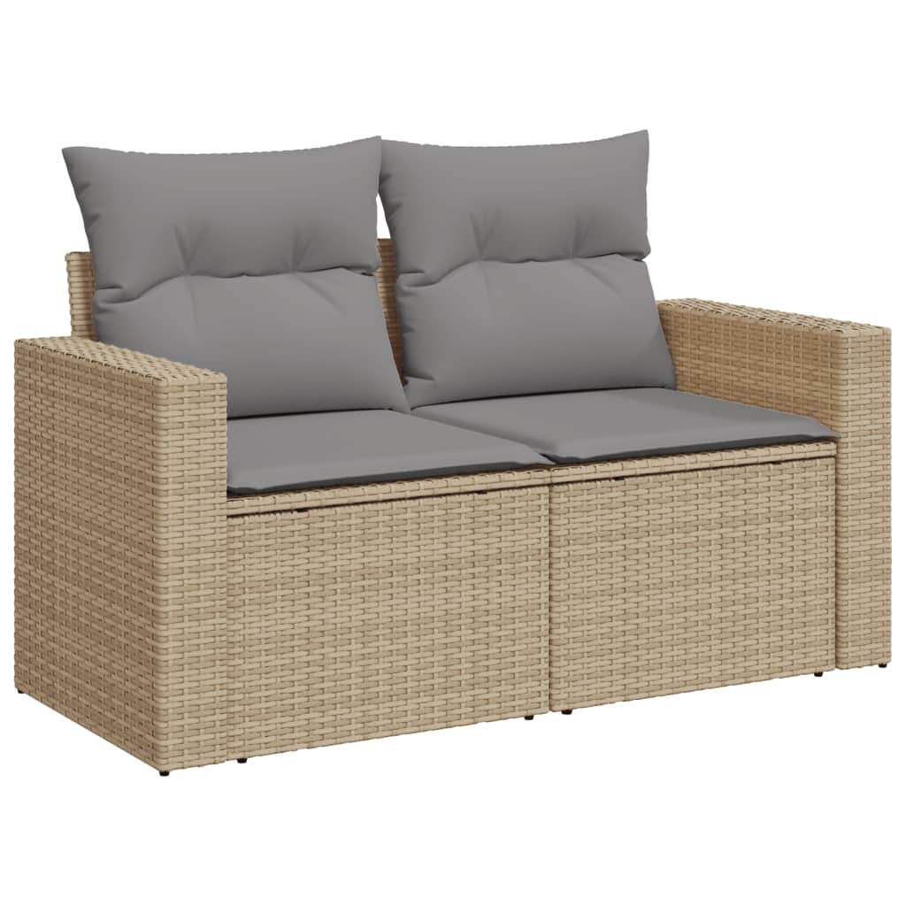 8-dijelni set vrtnih sofa s jastucima bež od poliratana