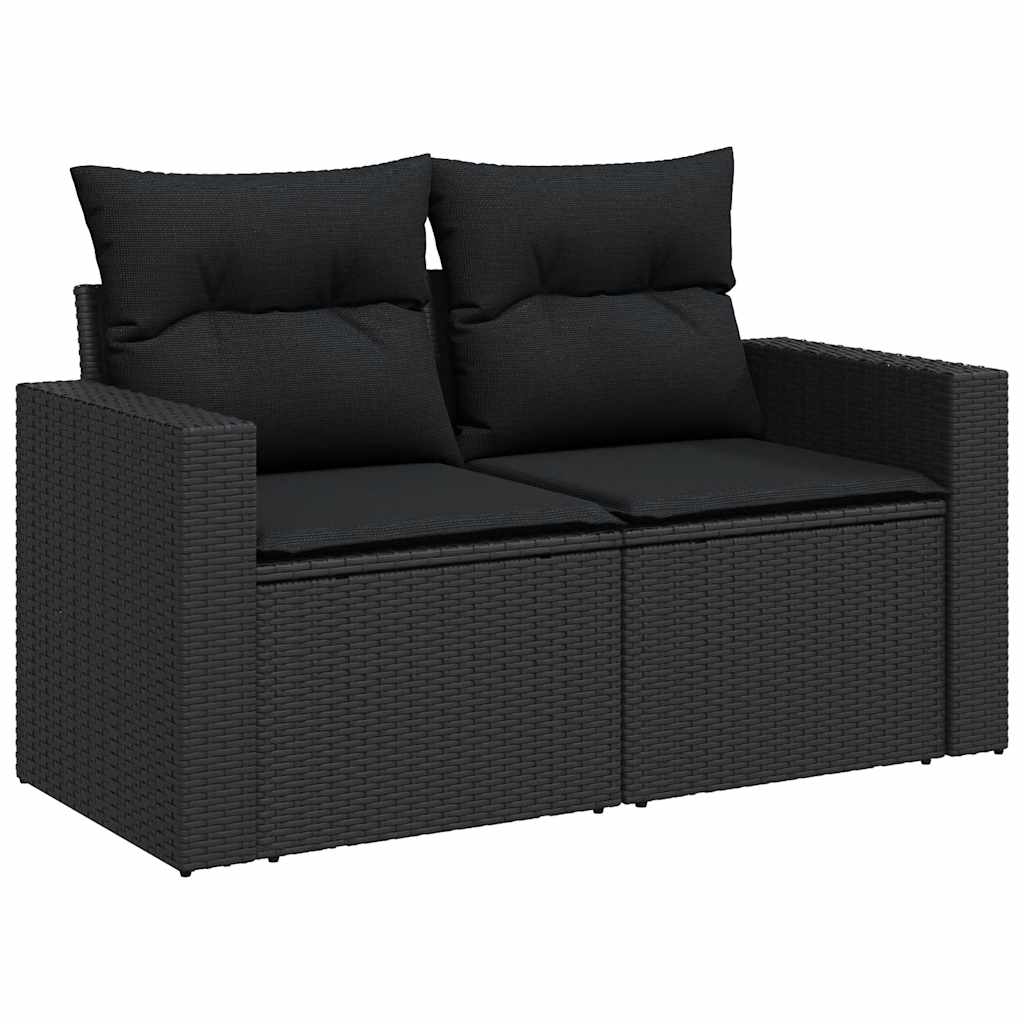 13-dijelni set vrtnih sofa s jastucima poliratan crni
