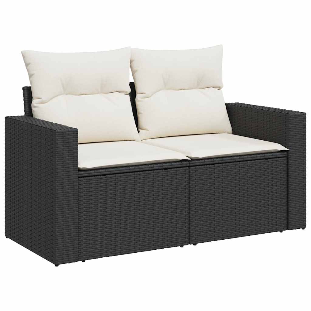 13-dijelni set vrtnih sofa s jastucima poliratan crni