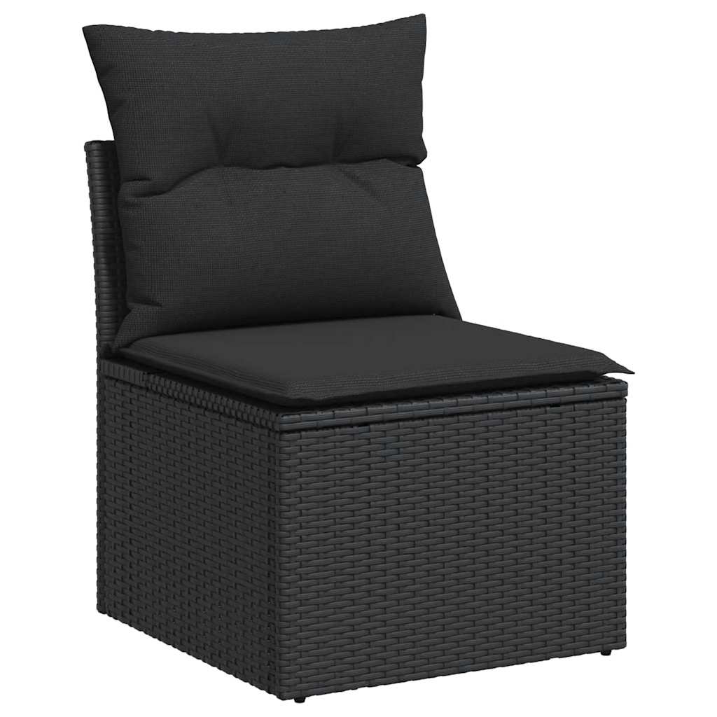 6-dijelni set vrtnih sofa s jastucima crni od poliratana