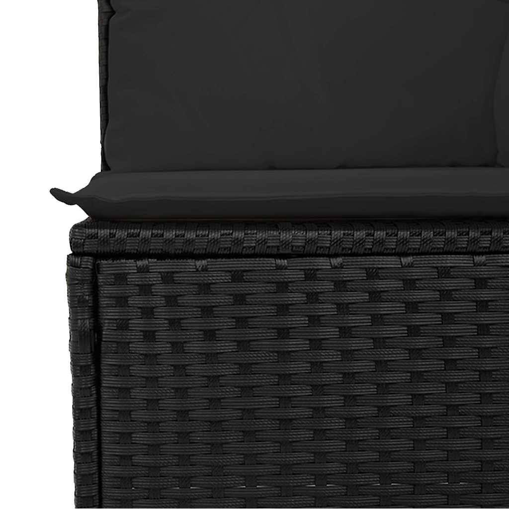 7-dijelni set vrtnih sofa od poliratana s jastucima crni