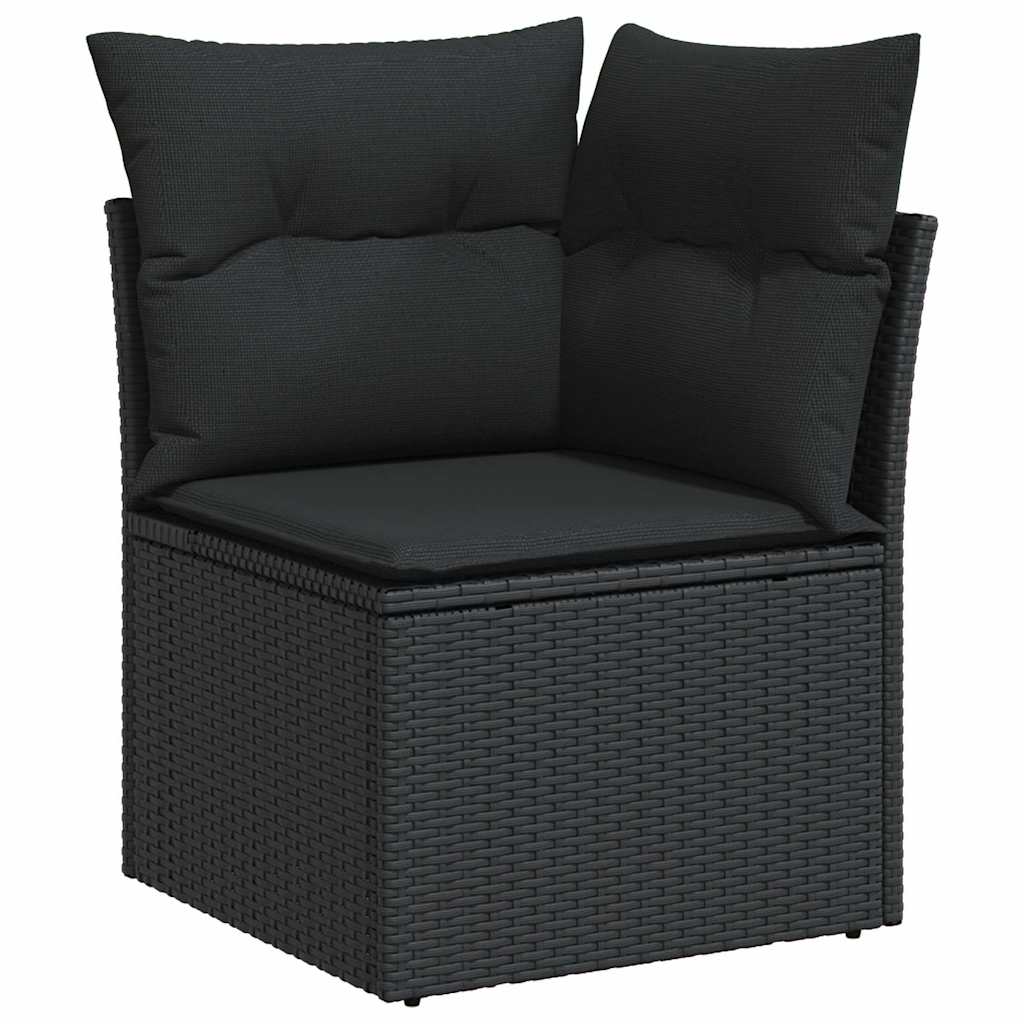 8-dijelni set vrtnih sofa od poliratana s jastucima crni