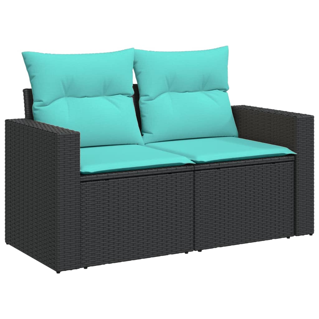 12-dijelni set vrtnih sofa s jastucima poliratan crni