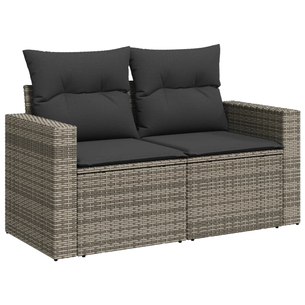 11-dijelni set vrtnih sofa od poliratana s jastucima sivi