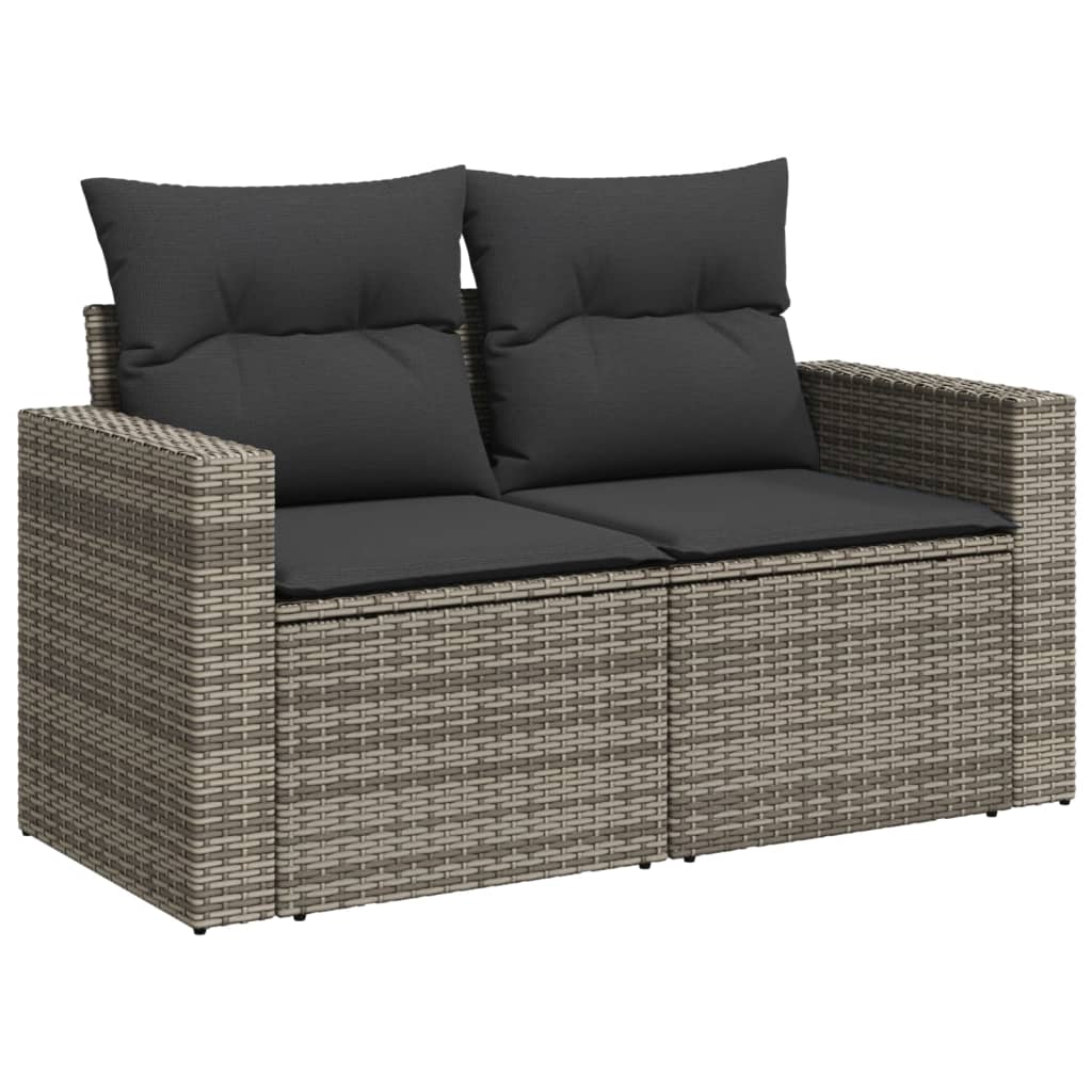 12-dijelni set vrtnih sofa od poliratana s jastucima sivi