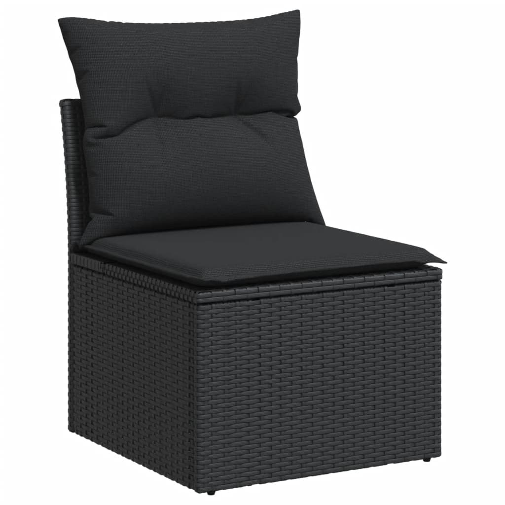 14-dijelni set vrtnih sofa s jastucima poliratan crni
