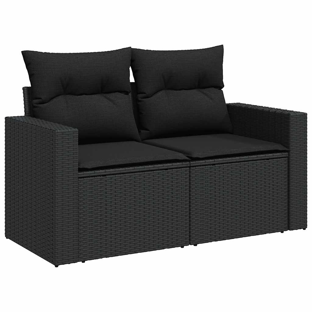 14-dijelni set vrtnih sofa s jastucima poliratan crni