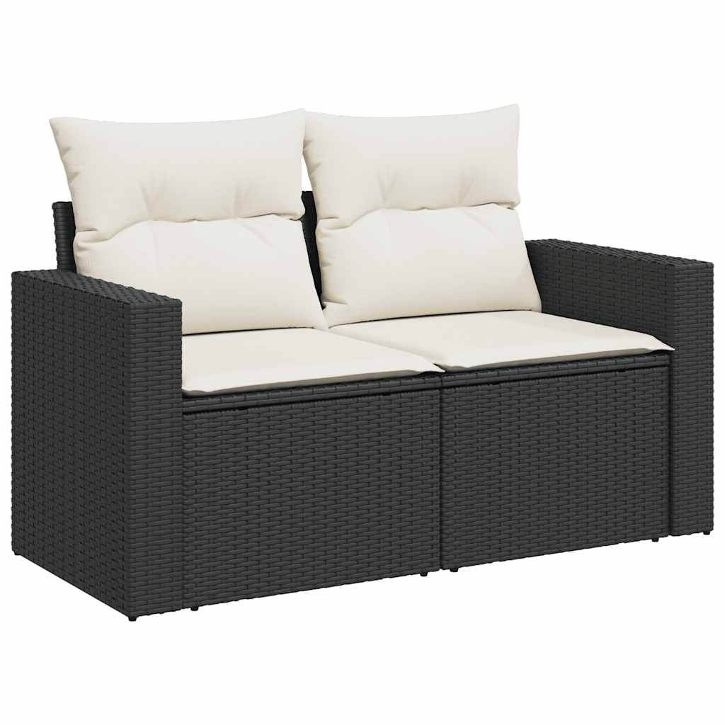 14-dijelni set vrtnih sofa s jastucima poliratan crni