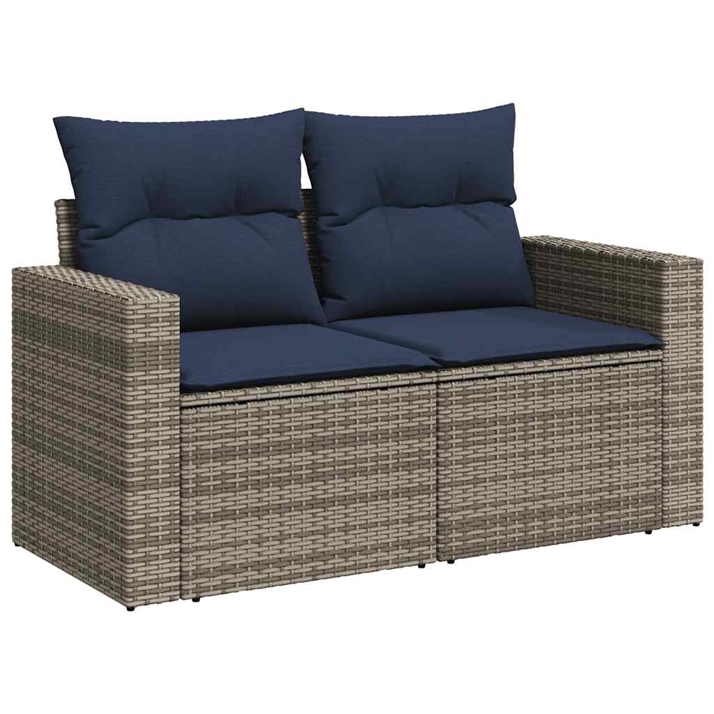 12-dijelni set vrtnih sofa od poliratana s jastucima sivi
