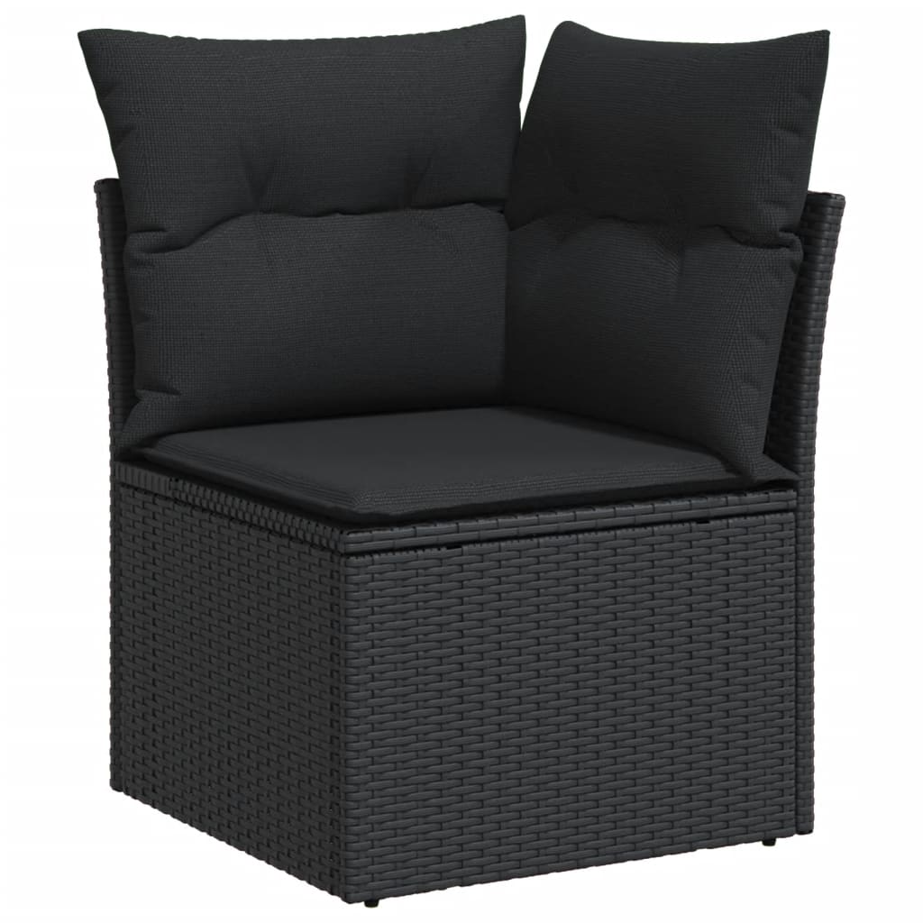 14-dijelni set vrtnih sofa s jastucima poliratan crni