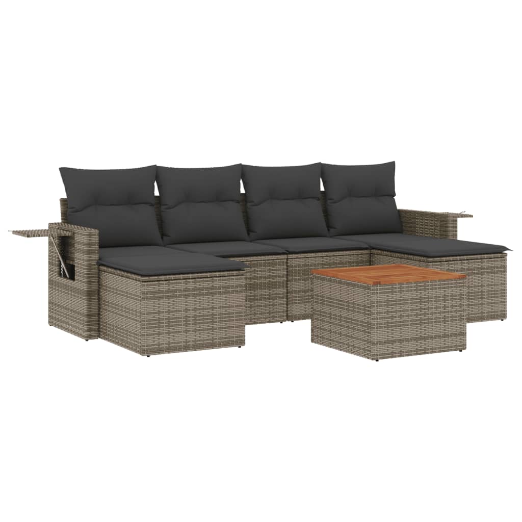 7-dijelni set vrtnih sofa sivi od poliratana