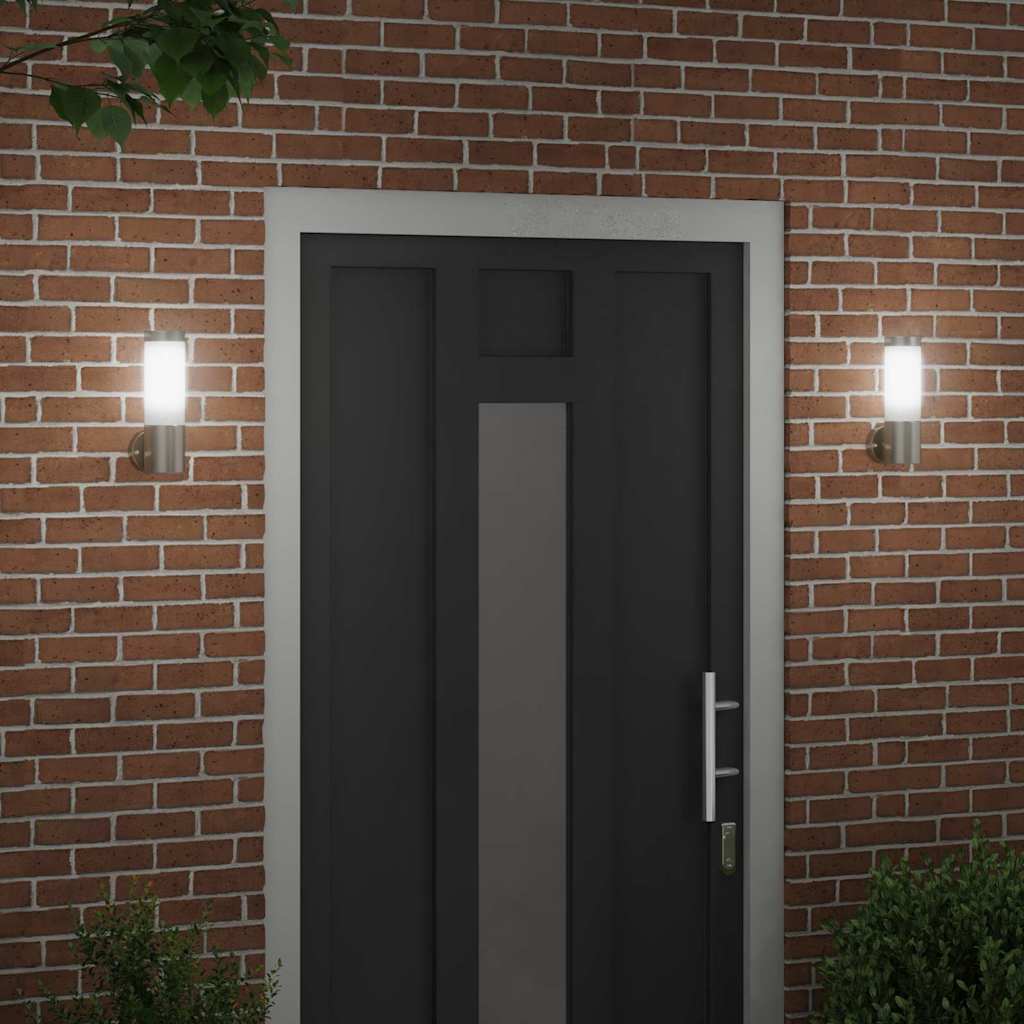 Vanjska zidna lampa 2 pcs Srebrno 12 x 8,5 x 27 cm