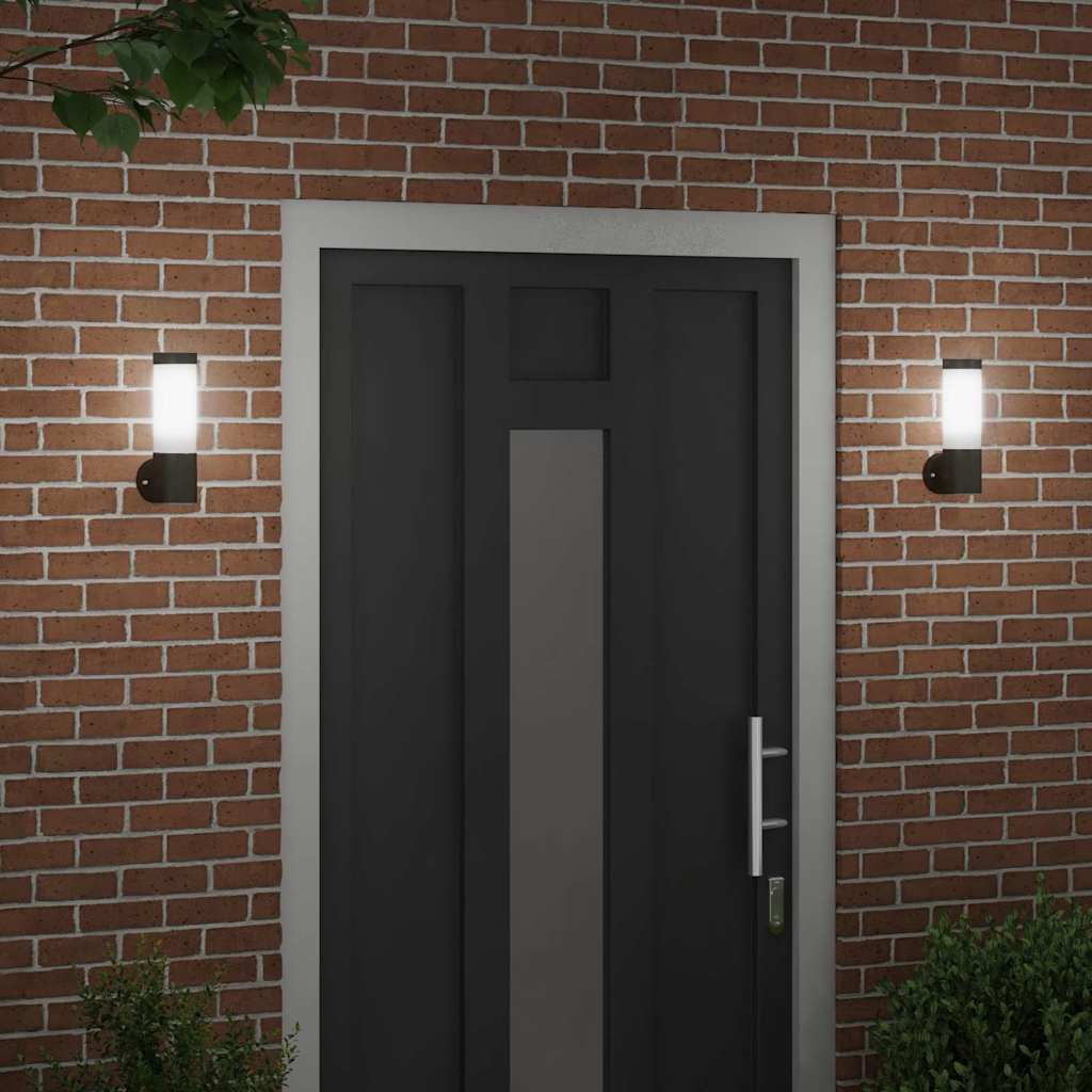 Vanjska zidna lampa 2 pcs Crna 12 x 8,5 x 27 cm