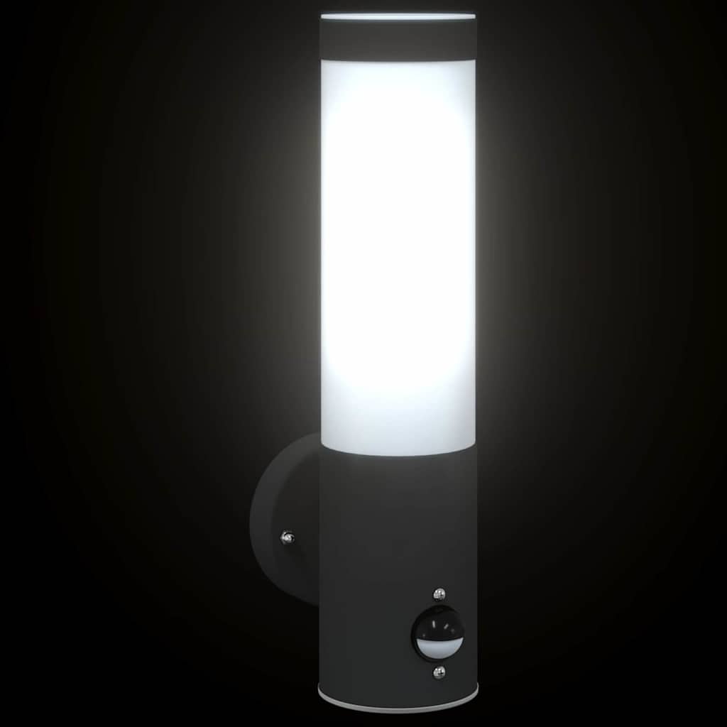 Vanjska zidna lampa 2 pcs Crna 12 x 8,5 x 29 cm