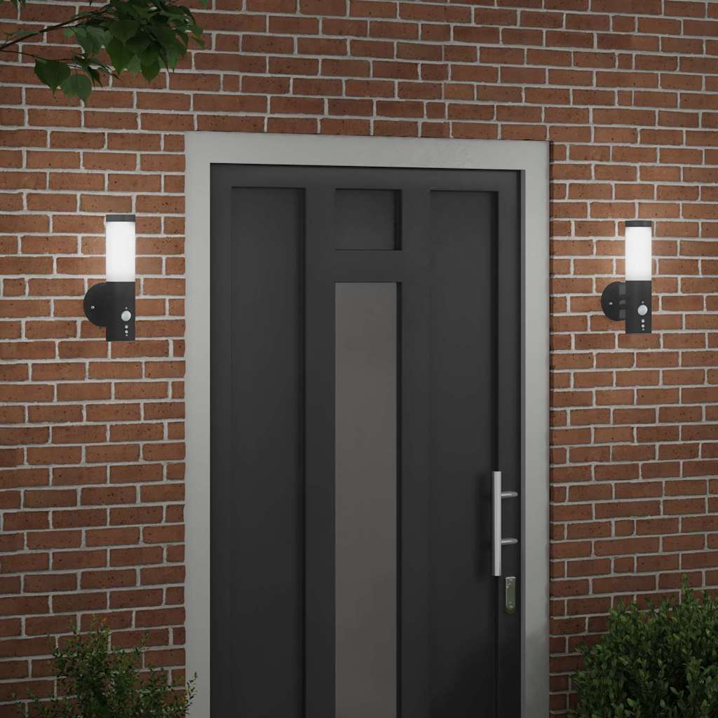 Vanjska zidna lampa 2 pcs Crna 15 x 7,5 x 33 cm