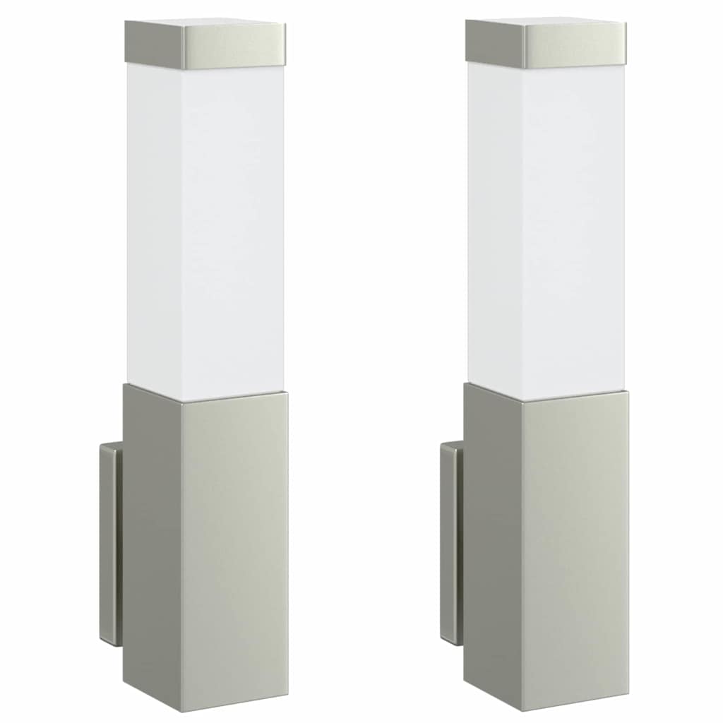 Vanjska zidna lampa 2 pcs Srebrno 10.5 x 6 x 33 cm