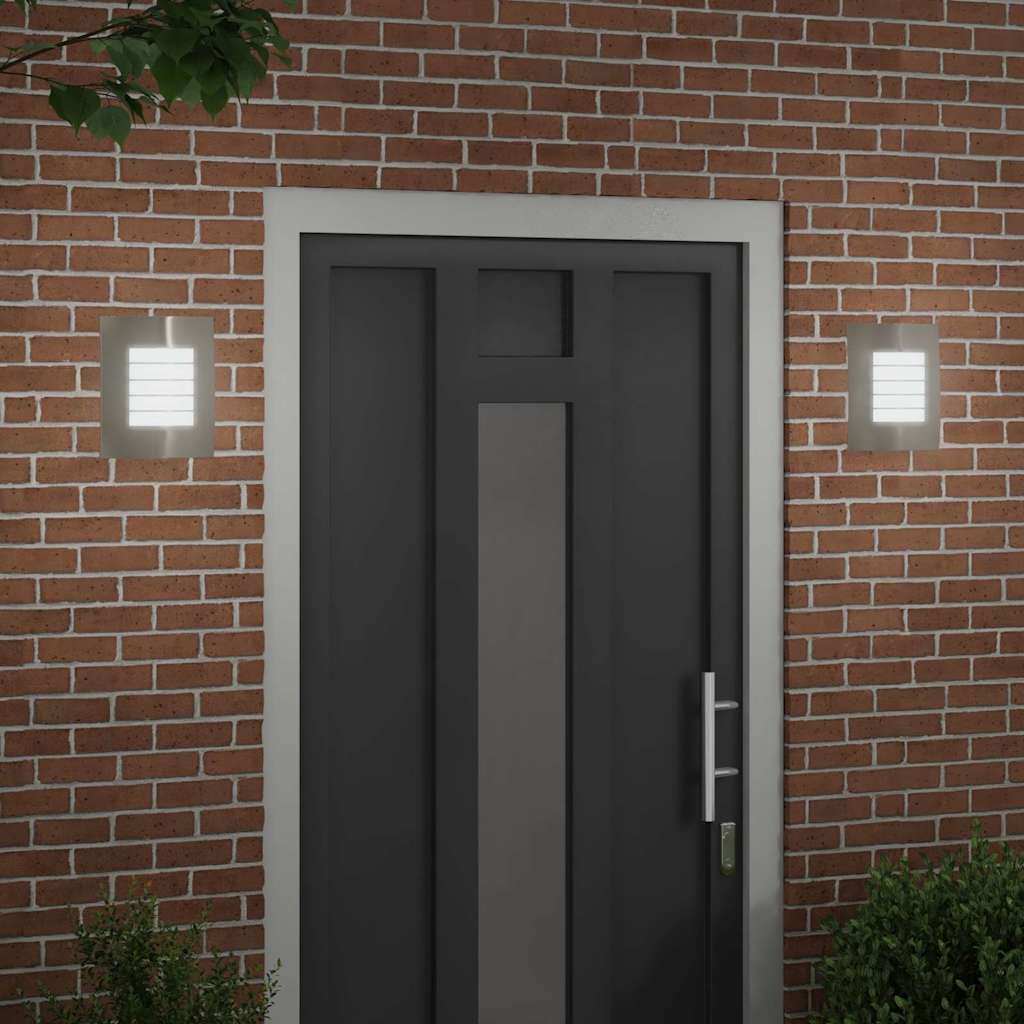 Vanjska zidna lampa 2 pcs Srebrno 23.5 x 9 x 26 cm