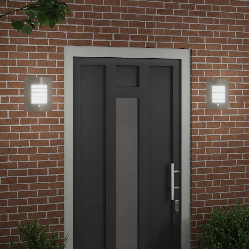Vanjska zidna lampa 2 pcs Srebrno 23.5 x 9 x 26 cm