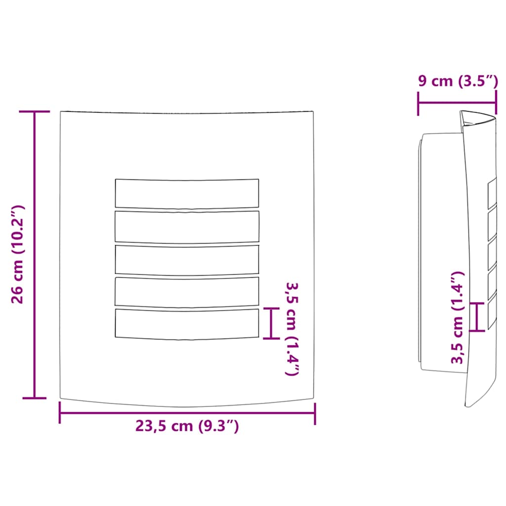 Vanjska zidna lampa Crna 23.5 x 9 x 26 cm