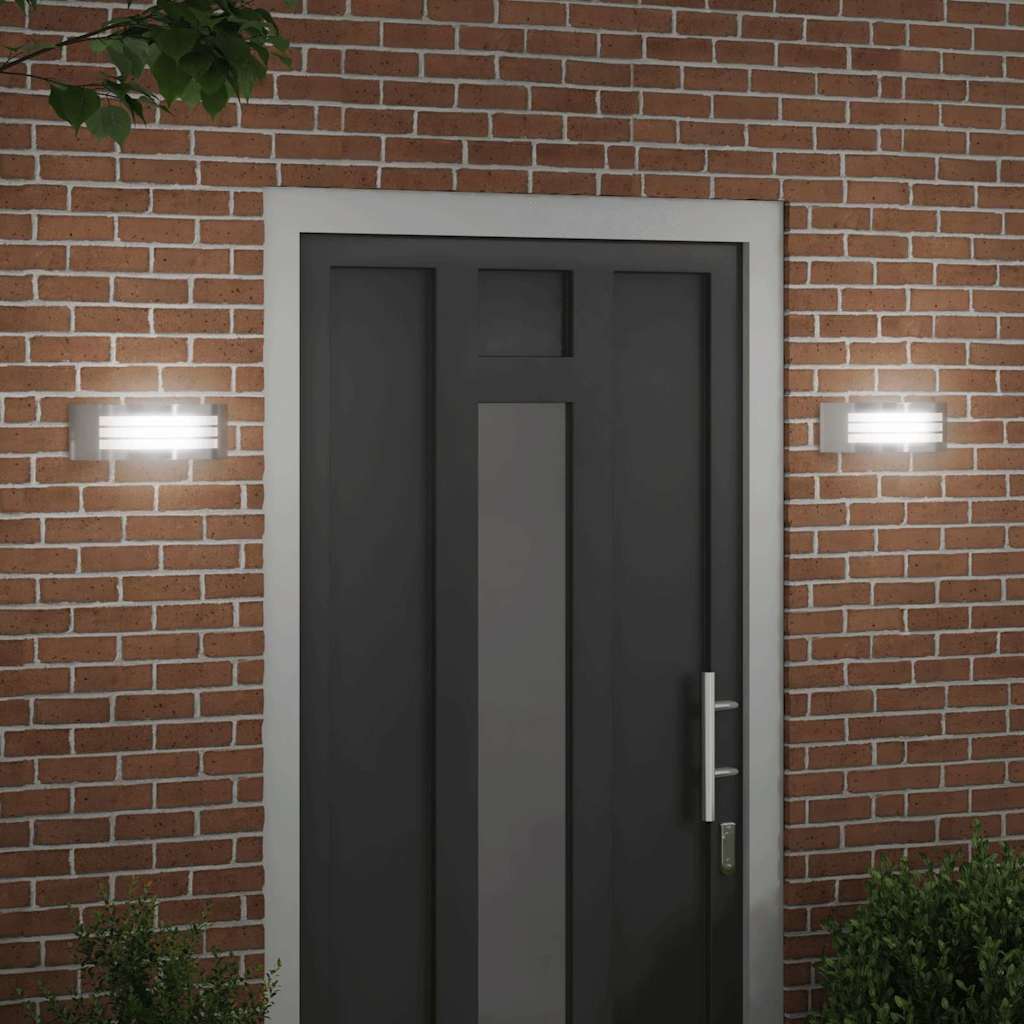 Vanjska zidna lampa 2 pcs Srebrno 32 x 10 x 10 cm