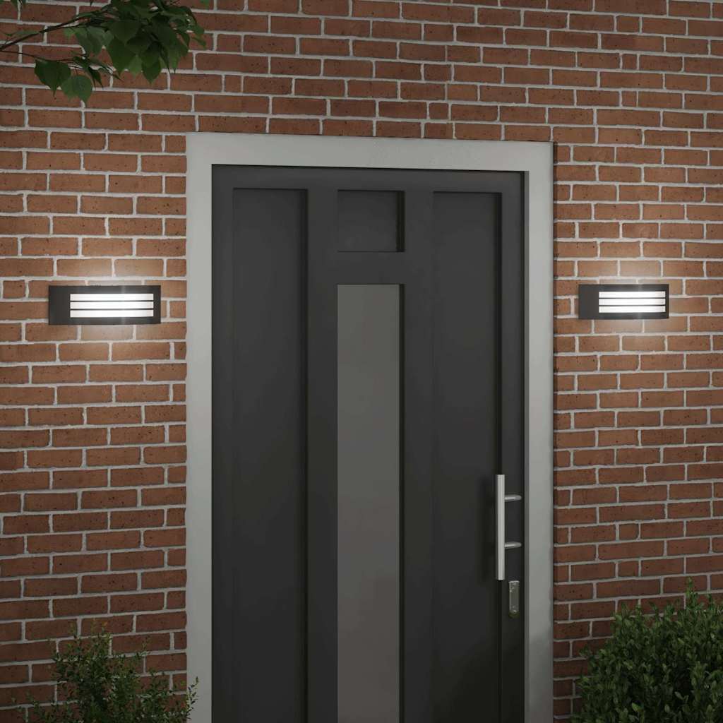 Vanjska zidna lampa 2 pcs Crna 32 x 10 x 10 cm