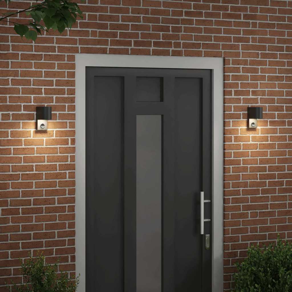 Vanjska zidna lampa 2 pcs Crna 12 x 7 x 15 cm Nehrđajući čelik